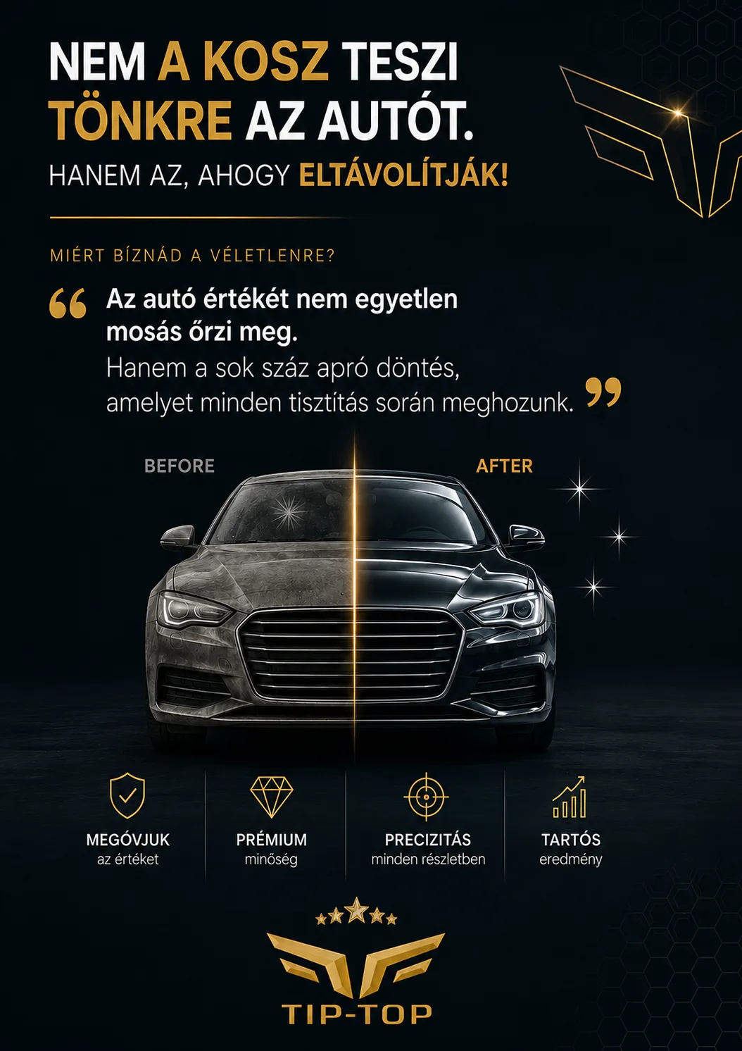 Tip-Top autókozmetikai munka előtte és utána